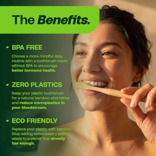 Bamboo Toothbrush (4-Pack) – Premium Natural Boar Bristles
