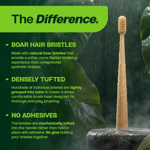 Bamboo Toothbrush (4-Pack) – Premium Natural Boar Bristles