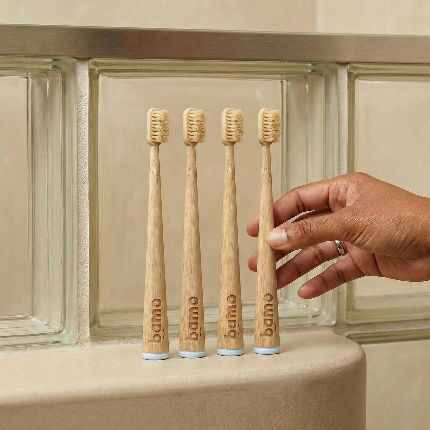 4 Pack Natural Bristle & Bamboo Toothbrushes