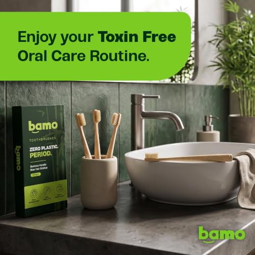 Bamboo Toothbrush (4-Pack) – Premium Natural Boar Bristles