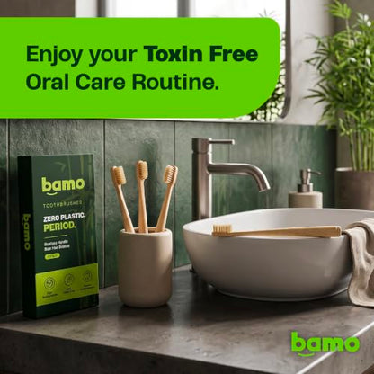 Bamboo Toothbrush (4-Pack) – Premium Natural Boar Bristles