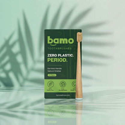 1 Pack Natural Bristle Bamboo Toothbrushes